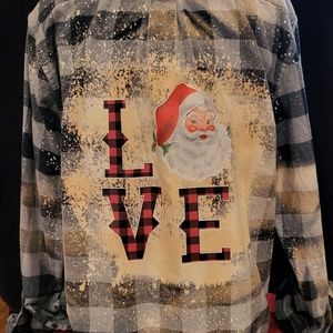 Handmade bleached Christmas shirt.